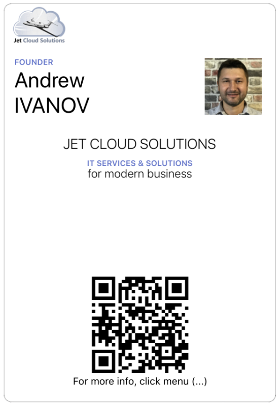 Google Wallet Service Provider - Download Jet Cloud Solution biz card